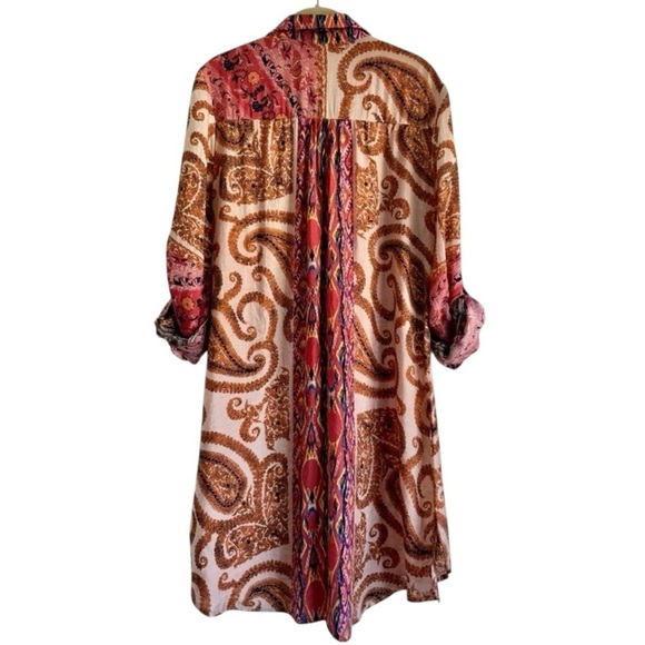 Soft Surroundings Long Flowy Blouse Boho Tunic Beach Coverup Casual Summer Top M - Picture 10 of 12